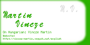 martin vincze business card